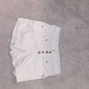 White jean shorts